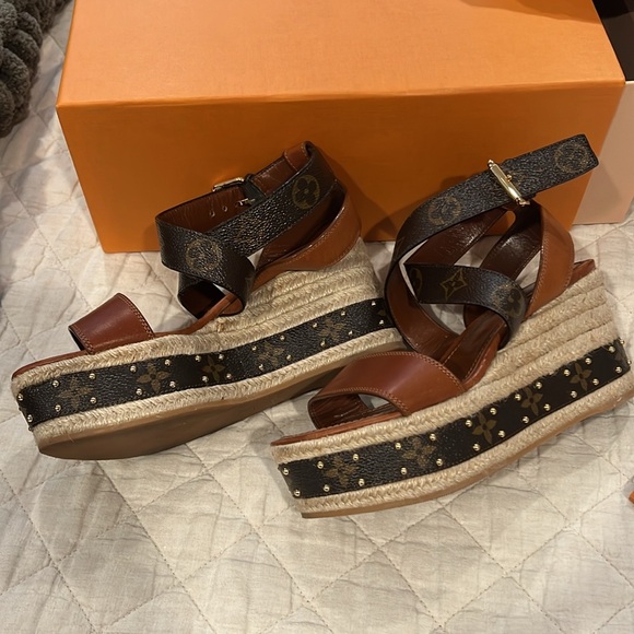 Louis Vuitton boundary wedge sandal women’s size 37 - Picture 2 of 4
